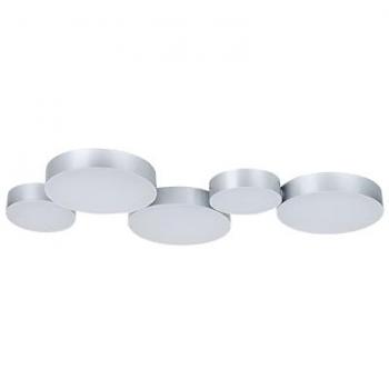 Plafoniera 5 Fuochi LED Metallo Argento
