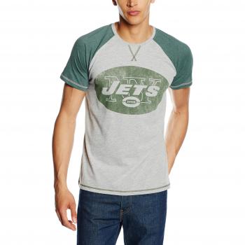 NY Jets Herren Kurzarmshirt – Grau-Plastikkopf (S)