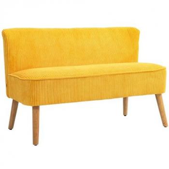 HOMCOM Polstersofa 2‑Personen‑Gelb – vielseitig einsetzbar