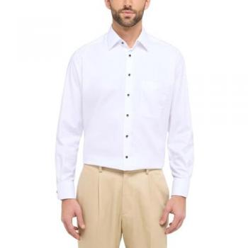Comfort Fit Businesshemd Uni-Struktur – Weiß – Herr – 44