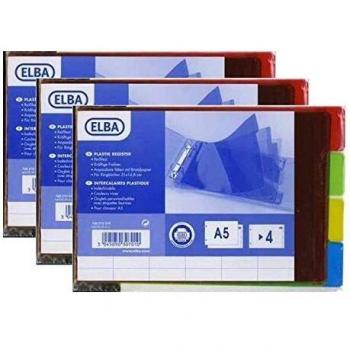 Intercalaires Elba 4 onglets A5