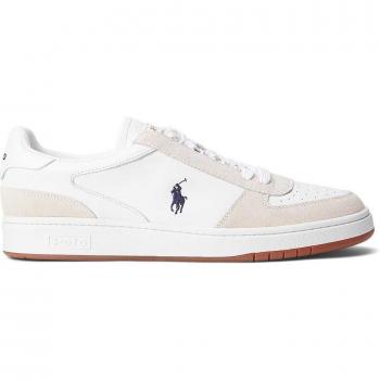 Polo Lauren Zapatillas de Cuero Blanco y Beige 39