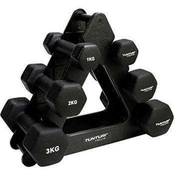Néoprène Tunturi Haltères Noires 1–3 kg – Pack 7 pièces