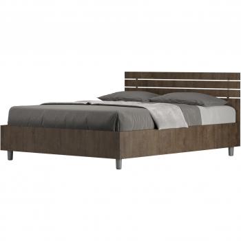 Letto Matrimoniale con Rete 140x190 Testata dritta Doghe in Noce Ankel