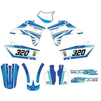 Autocollants Compatibles Moto Enduro Gas-Gas EC 07-09 Bleus Mod.4