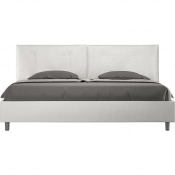 Letto Matrimoniale King Size 200x200, Rivestito in Similpelle Bianco – Appia Large
