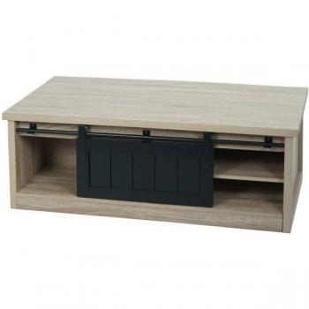 Couchtisch mit Metallrahmen und Holz-Optik