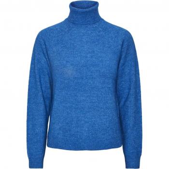 Pieces Maglione A Collo Alto Juliana M Blu Francese
