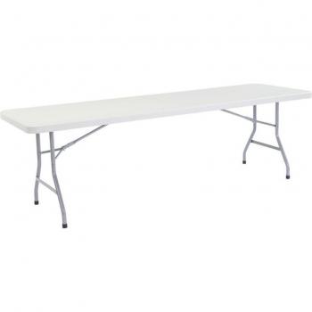 30x96 Inch Folding Table, Speckled Gray, Gray Frame