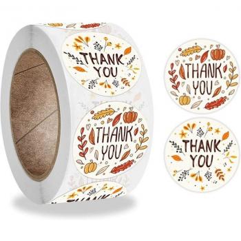 2000Pcs Fall Leaf Thank You Stickers
