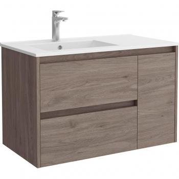 Mueble de baño Salgar en roble Noja con lavabo a la izquierda