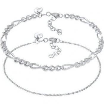 Elli Premium 2er Set Figaro Armbänder 925 Silber