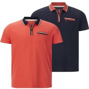 Charles Colby Poloshirt »Doppelpack Poloshirt EARL LENN«, in zwei Farbvariationen rot dunkelblau