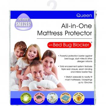 Queen Mattress Protector with Zipper, Water Resistant and Hypoallergenic