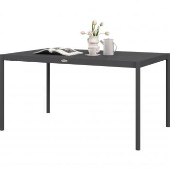 Six‑Seat Outdoor Table with Slatted Aluminium Frame – Easy Care