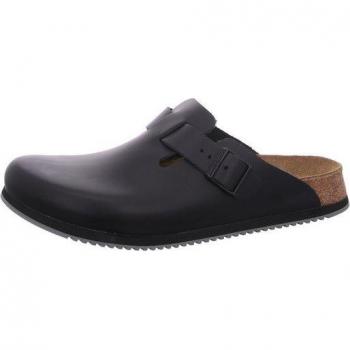 Birkenstock Boston SL Pantolette – Herren Hausschuhe – Schwarzer Naturleder – 47