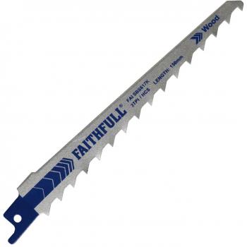 Faithfull FAISBS617K S617K Sabre Saw Blade Wood 150mm 3 TPI (Pack of 5)