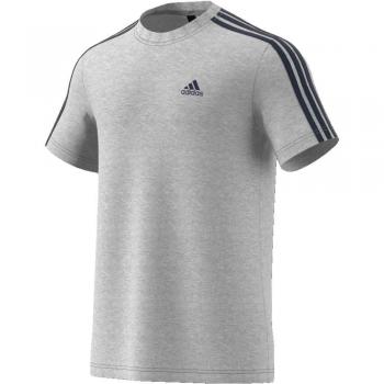 Adidas Essentials Herren T-Shirt 3 Streifen, Mittelgrau Heather, 2XL