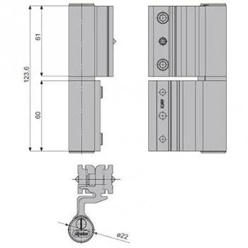 Paumelle pour porte aluminium