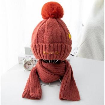 Ensemble bonnet Pom + écharpe hiver – Protection auriculaire enfants 2-8T
