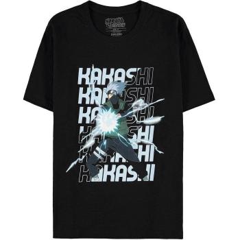 T-Shirt Naruto Shippuden Kakashi 100% Cotone Nero XL