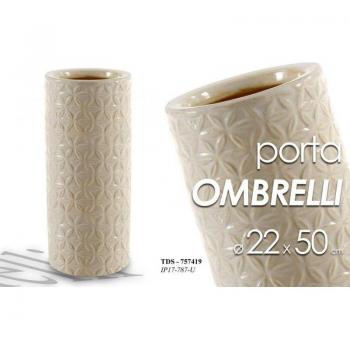 Portaombrelli Beige Ceramica “Stile Classico” 22 x 50 cm