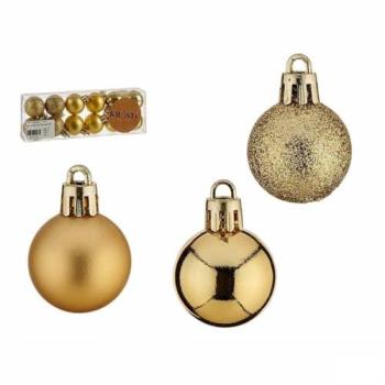 Bolas Decorativas de Navidad Doradas Ø 3 cm (12 Unidades)