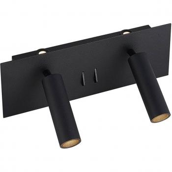 Lámpara de pared Lucande Magya LED negra, 4 focos
