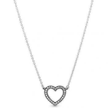 Pandora San Valentín Joyería Collar corazón 590534CZ-45, para Mujer