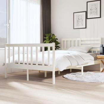 White Solid Wood Bed Frame 120x200 cm