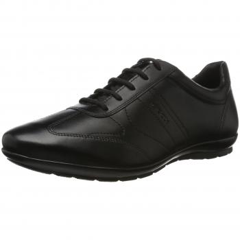 Geox Black Symbol Smooth Leather Derby