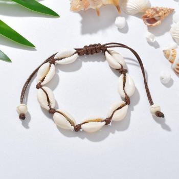 Bracelet de cheville en coquillages naturels bohème