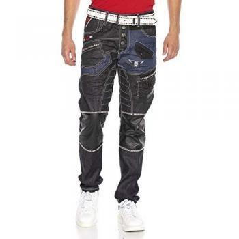 CIPO & BAXX Herren Jeans Straight Fit DENIM Gr. 33, Länge 34, rawblue