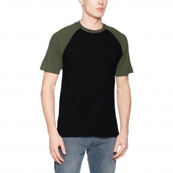 Urban Classics Raglan Contrast Tee T-Shirt schwarz/oliv