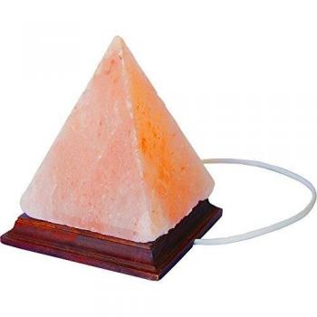 Lampada di Sale Rosa dell'Himalaya Piramidale 2 kg con Base in Legno e Interruttore Touch