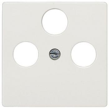 Plaque de Raccord TV/SAT, Blanc, Type IP20, 3 Trous