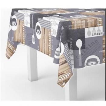 Toile de Table Rectangulaire en PVC Imperméable Antitache 140 cm x 20 m Rollo Découpable pour Intérieur et Extérieur