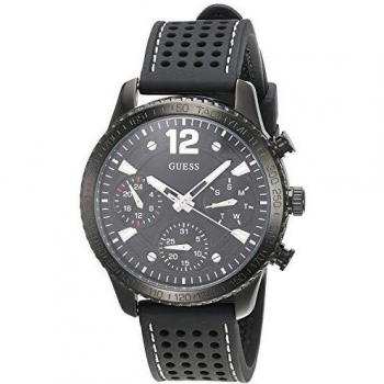 Guess Elegante Quartzhorloge, zilveren haren en goud dial