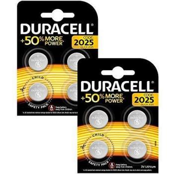 Duracell 2025 Pile bouton lithium 3V, pack de 8