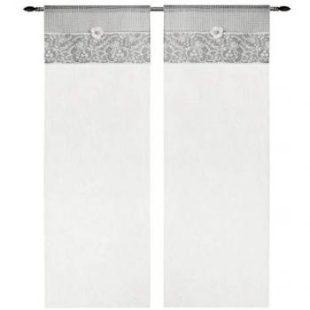 Tende Margherita Grigio Shabby Chic per Finestra e Porta Interna 60x240 cm