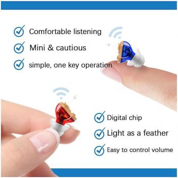 Auriculares Ocultos Inalámbricos Ajustables Rojo