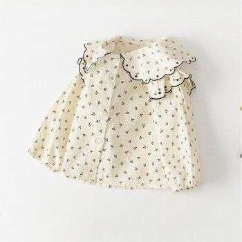 Camisa Floral de Manga Larga para Niña