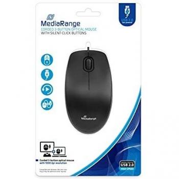 MEDIARANGE USB-Maus MROS212, geräuscharm, schwarz