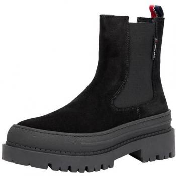Tommy Jeans Chelsea Stivali in Suede Nero