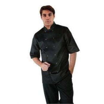 Whites Chefs Clothing Vegas Unisex Chef Jacket Black Short Sleeve S