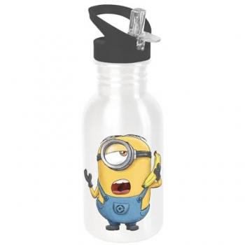 Geda Labels GmbH Minions 500 ml Trinkflasche „SuperKitschBanana“ – Weiß, handwaschbar