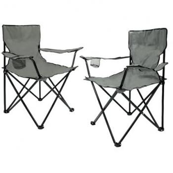 Pack de 2 Chaises de Camping Gris