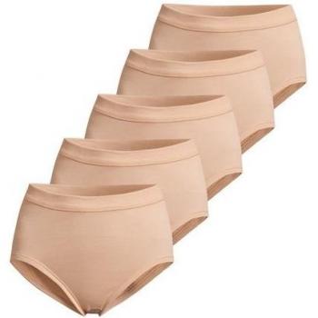 Conta Damen Slip‑Set 5 Stk – Feinripp, Beige, Baumwollkomfort