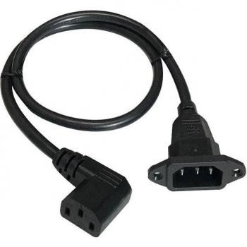 IEC320 C14 to C13 Angled Power Cable, 60cm, H05VV-F 3G 0.75MM