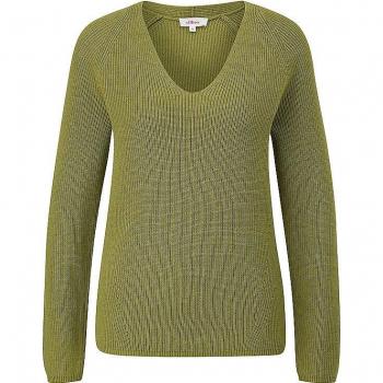 S.Oliver RED LABEL Damen Pullover V-Ausschnitt Khaki Größe 46
